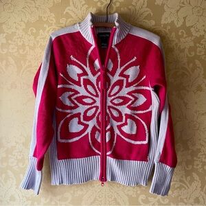 Vintage Athleta Nordic Organic Cotton Snowflake Cardigan